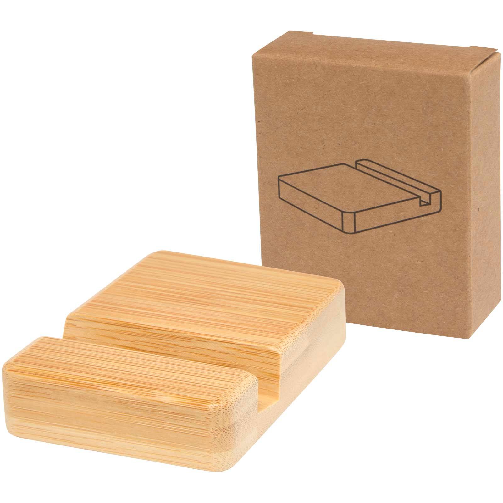 Bambusový stojan na telefón Ebla, hnedá Wood