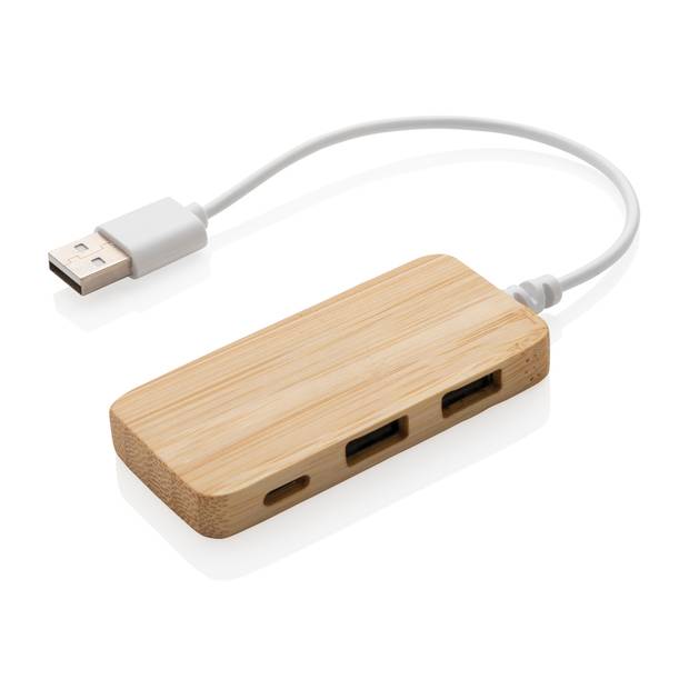 Bambusový USB hub s USB C Bambusový USB hub s USB C