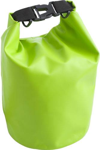 BANE vodotesný vak z PVC s popruhom a karabínou, zelená