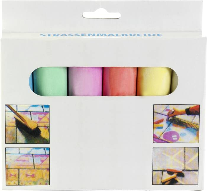 Barevné křídy 6 ks, papírová krabička