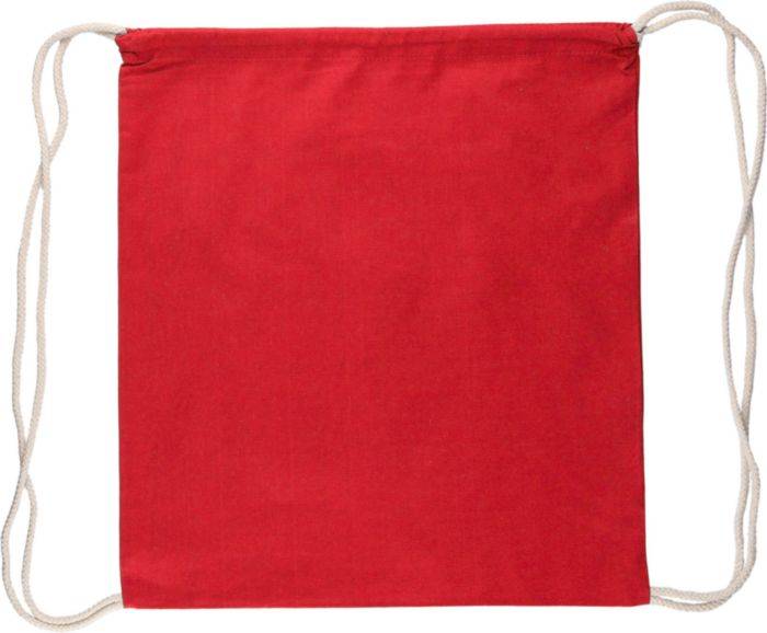 Batoh Bridget z Oeko-Tex bavlny (140 gsm) so sťahovacou šnúrkou, červená
