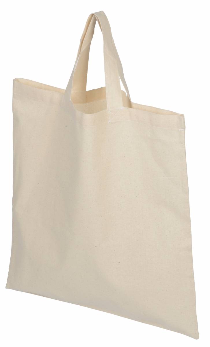 Bavlnená nákupná taška s krátkymi držadlami, prírodná