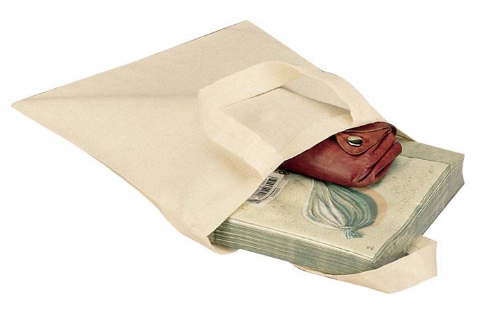 Bavlněná nákupní taška s krátkými uchy, přírodní