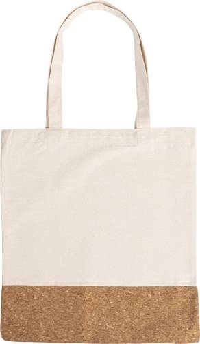 Bavlněná nákupní taška v kombinaci s korkem, 280 gr / m2, přírodní