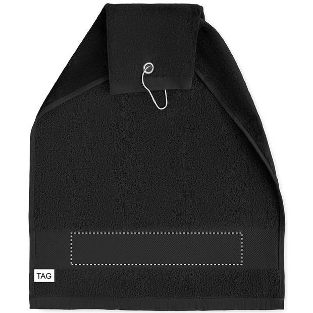 Bavlněný golfový ručník, černá Bavlněný golfový ručník, černá