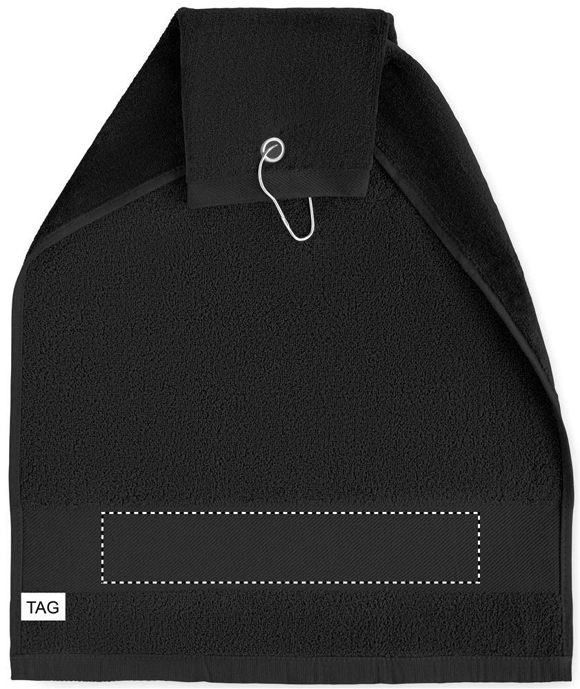 Bavlnený golfový uterák, čierna