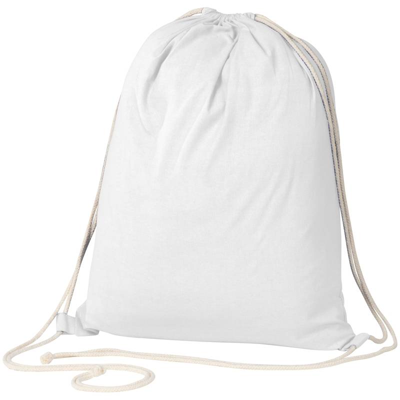 Bavlnený sťahovací batôžtek, biely