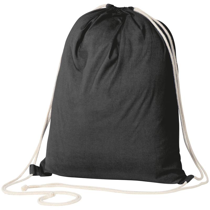Bavlněný stahovací batůžek, černý