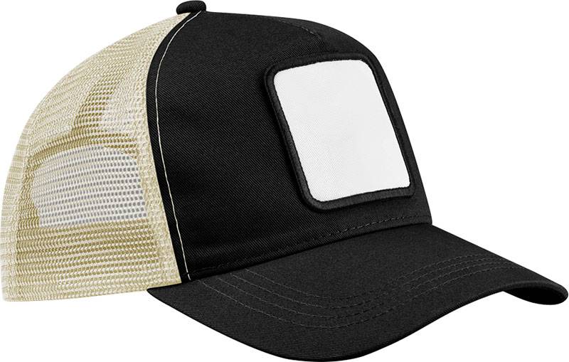 Beechfield | B 636, 5 Panelová trucker šiltovka s nášivkou, čierna - stone, onesize