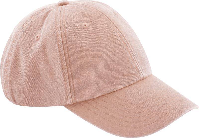 Beechfield | B 655, 6 panelová nízkoprofil šiltovka "Vintage", ružová Vintage Peach, onesize