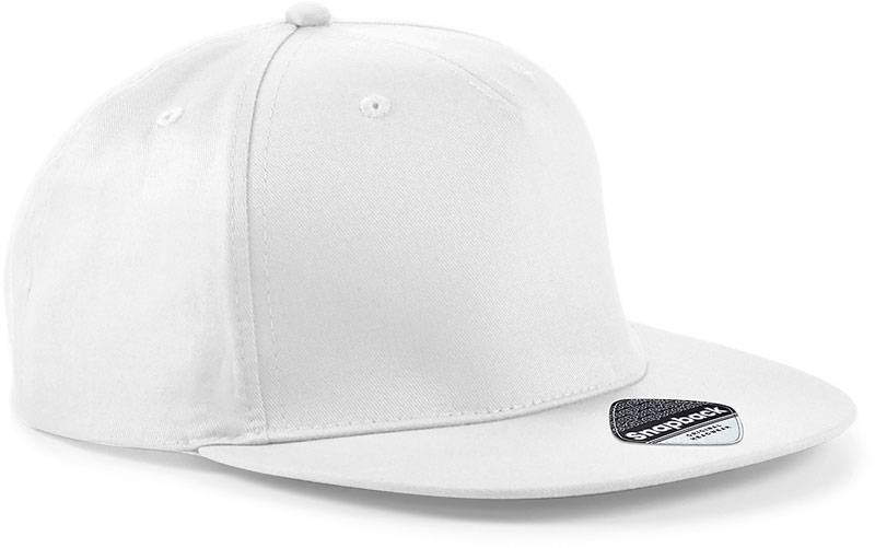 Beechfield | B610, 5 panelová Snapback šiltovka, biela