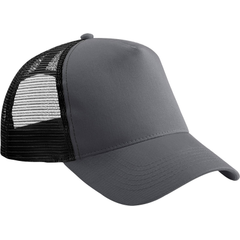 Beechfield | B640, 5 panelová Trucker šiltovka, sivá Graphite - čierna Beechfield | B640, 5 panelová Trucker šiltovka, sivá Graphite - čierna