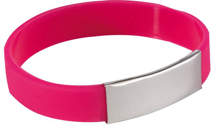 BELATRIX silikónový náramok s miestom pre logo, ružová