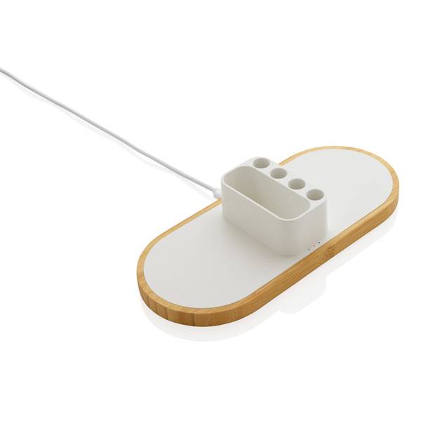 Bezdrátová nabíječka Ontario 10W z RCS rec. plastu a FSC®, bílá Bezdrátová nabíječka Ontario 10W z RCS rec. plastu a FSC®, bílá