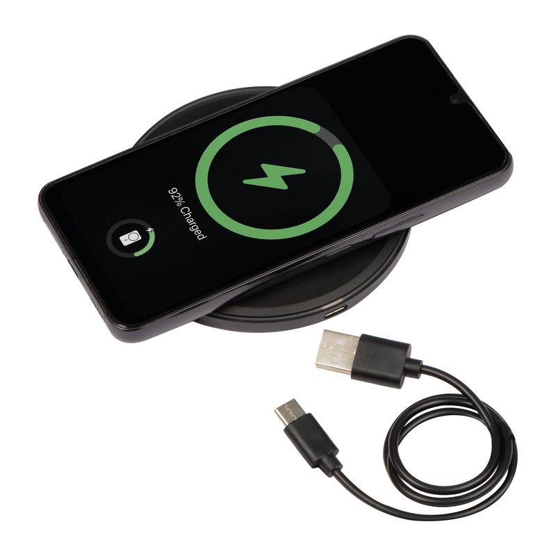 Bezdrôtová nabíjačka s LED displejom, čierna