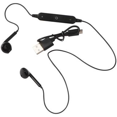 Bezdrôtové slúchadlá do uší s ovládaním hlasitosti, čierna