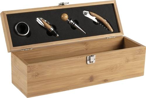 BEZUELA DARČEKOVÁ SADA NA VÍNO V BAMBUSOVEJ KRABICI NA VÍNO