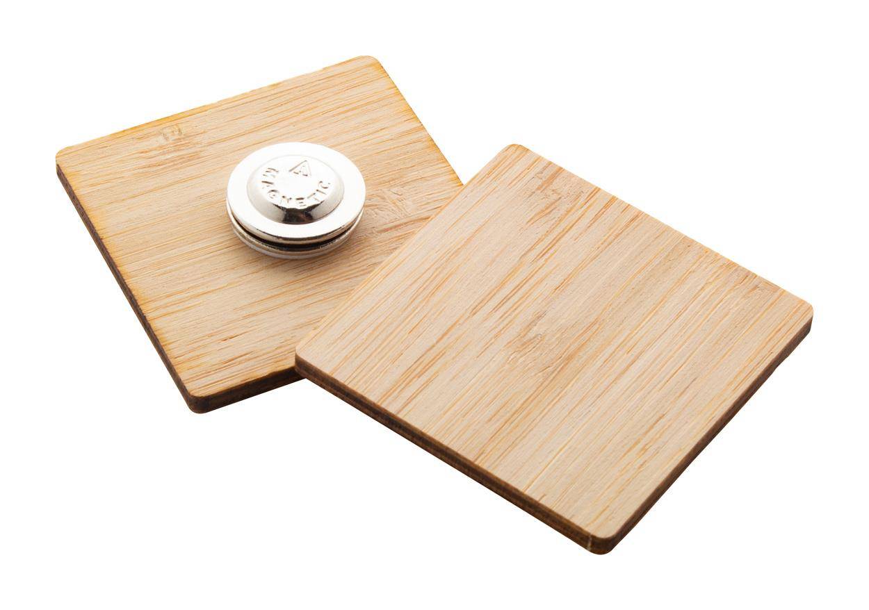 BooBadge odznak z bambusu, hnědá