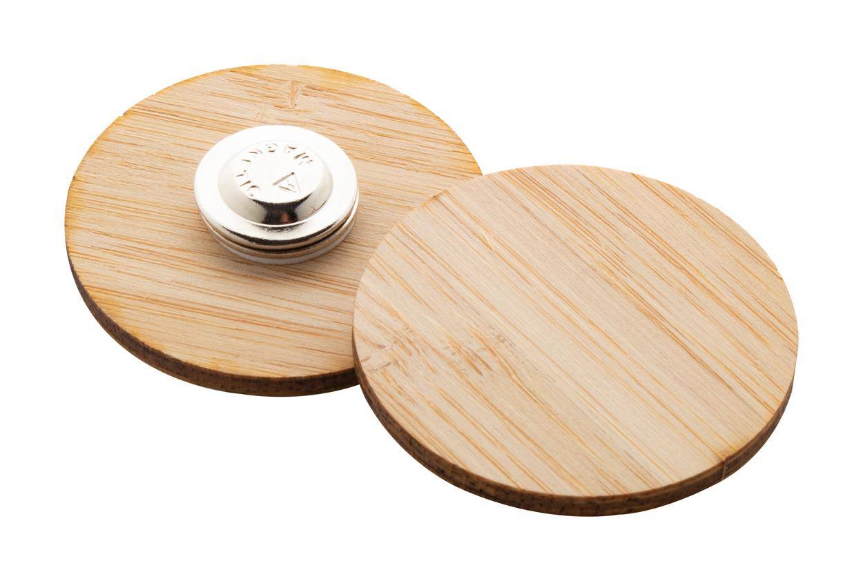 BooBadge odznak z bambusu, hnedá