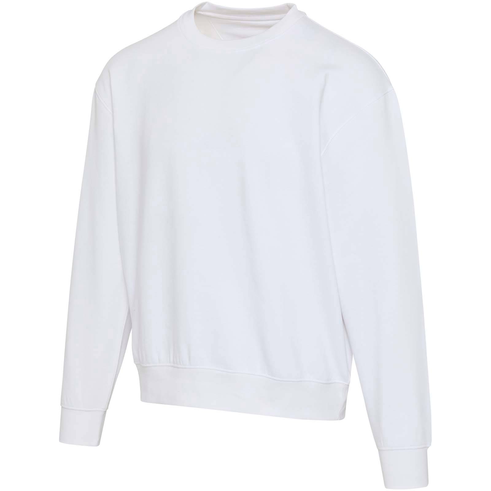 Boris unisex oversize sveter s okrúhlym výstrihom z org.materiálu 280 g/m2, biela XS