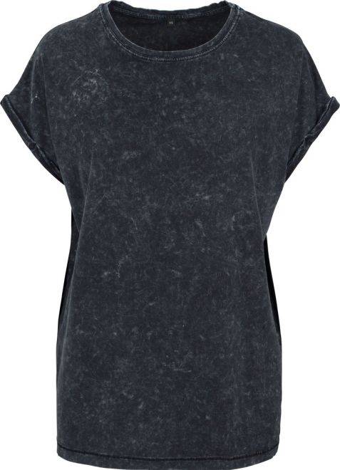 Build your Brand | BY 053, Dámske tričko "Acid Wash", čierna, XS