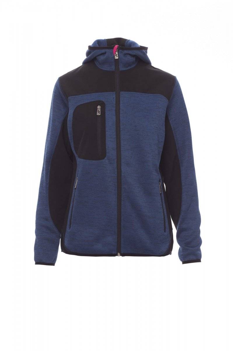 Bunda PAYPER TRIP LADY, melange modrá / čierna - fluorescenčná fuchsia, L