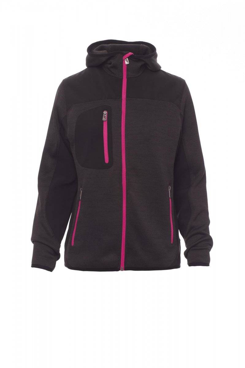 Bunda PAYPER TRIP LADY, melange steel sivá / čierna - fluorescenčná fuchsia, XL
