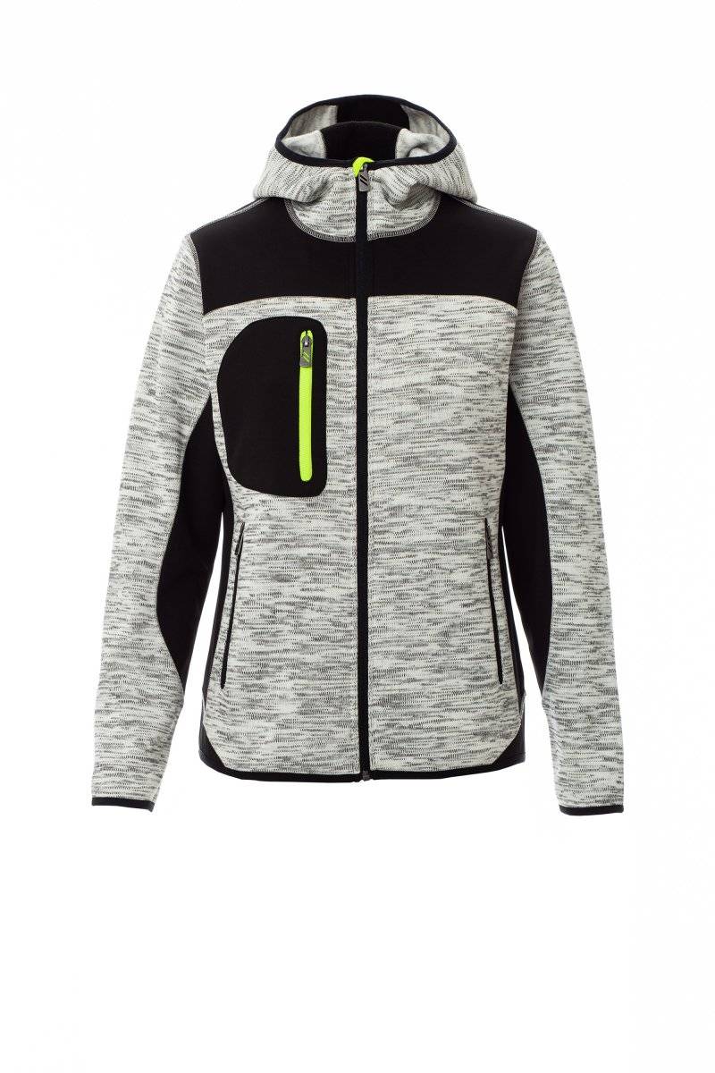 Bunda PAYPER TRIP, melange sivá / čierna - fluorescenčná žltá, M