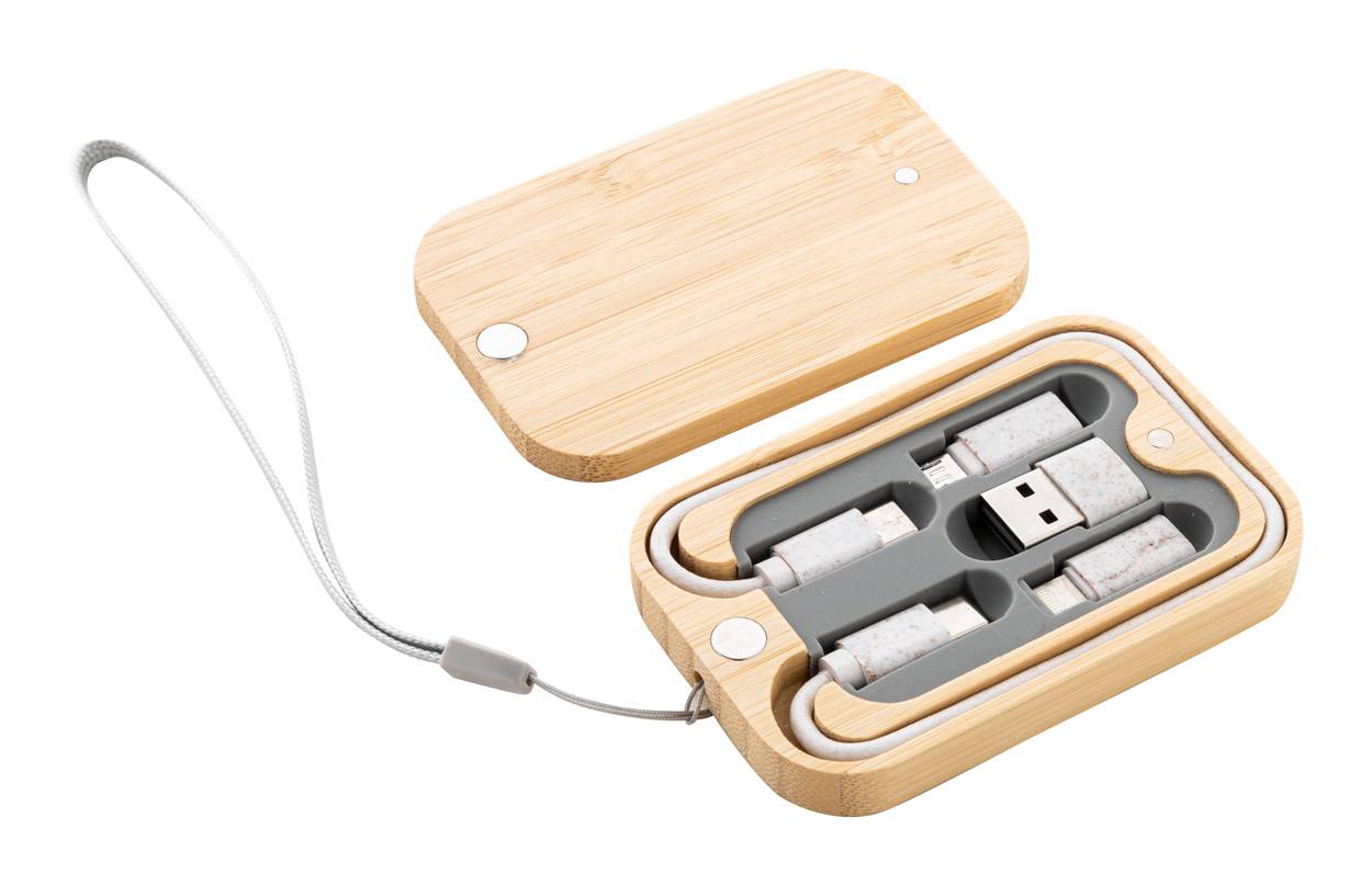 Cabsly sada USB nabíjacích káblov, hnedá natural