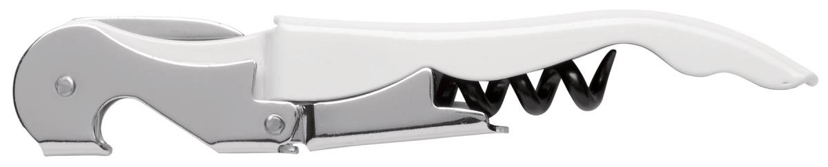 Čašnícky nôž s vývrtkou na víno a otváračom na fľaše, biela