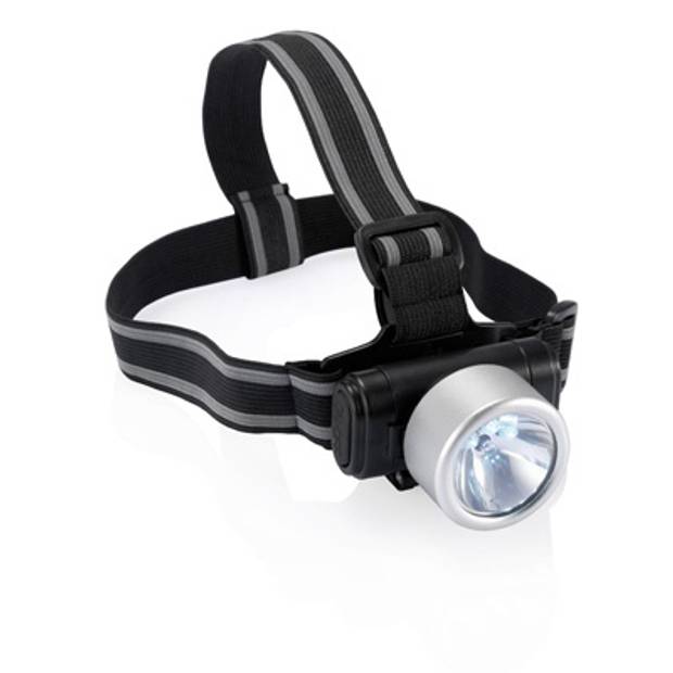 Čelovka s 3 LED a 1 žiarovkou, strieborná Čelovka s 3 LED a 1 žiarovkou, strieborná