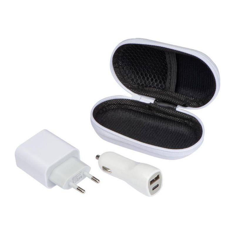 Cestovná sada USB + C Type, biela