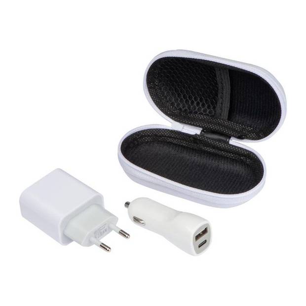 Cestovná sada USB + C Type, biela Cestovná sada USB + C Type, biela