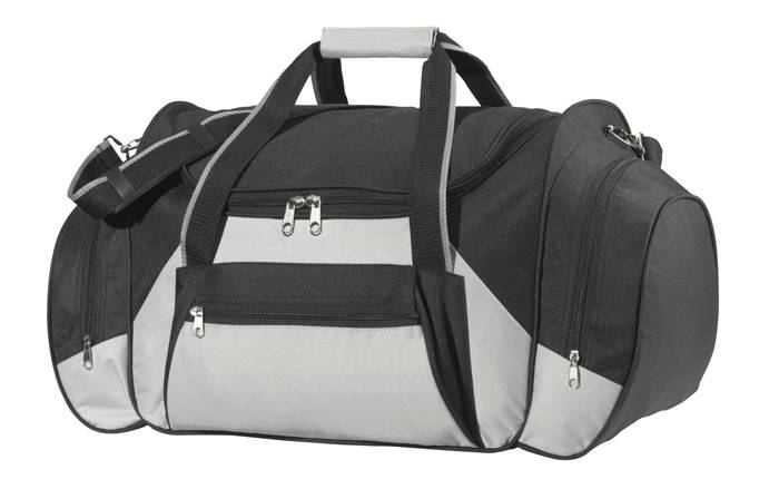 Cestovná taška, čierna a sivá