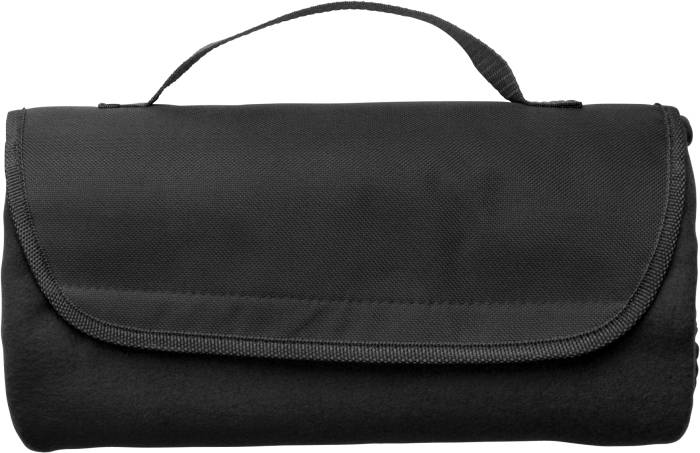 Cestovní deka s nylon.uchom, 133 x 120 cm, černá