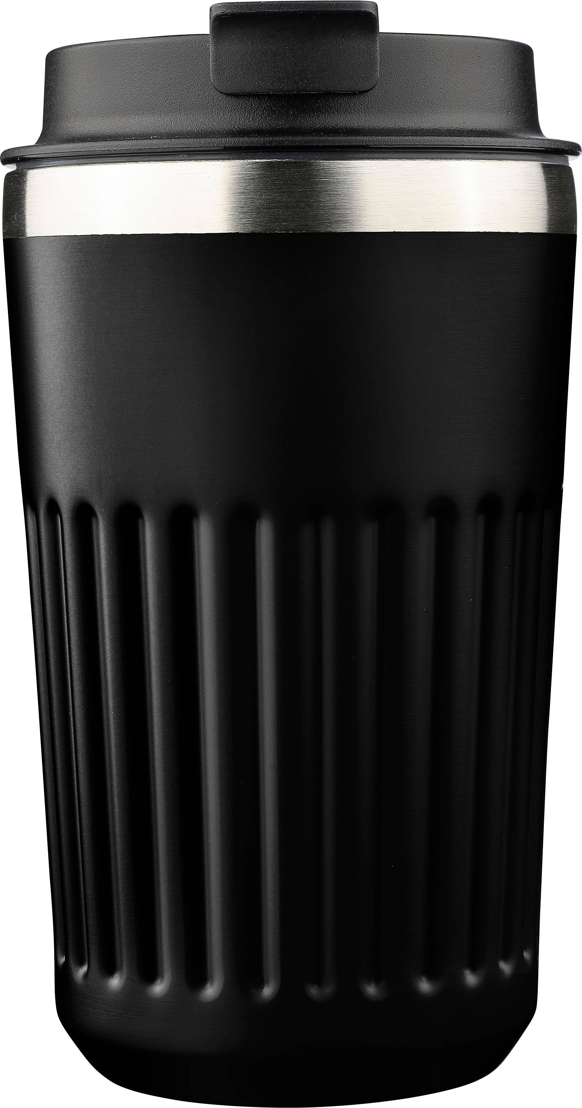 Cestovný hrnček z recyklovaného nerezu (400 ml) Chiara, čierna