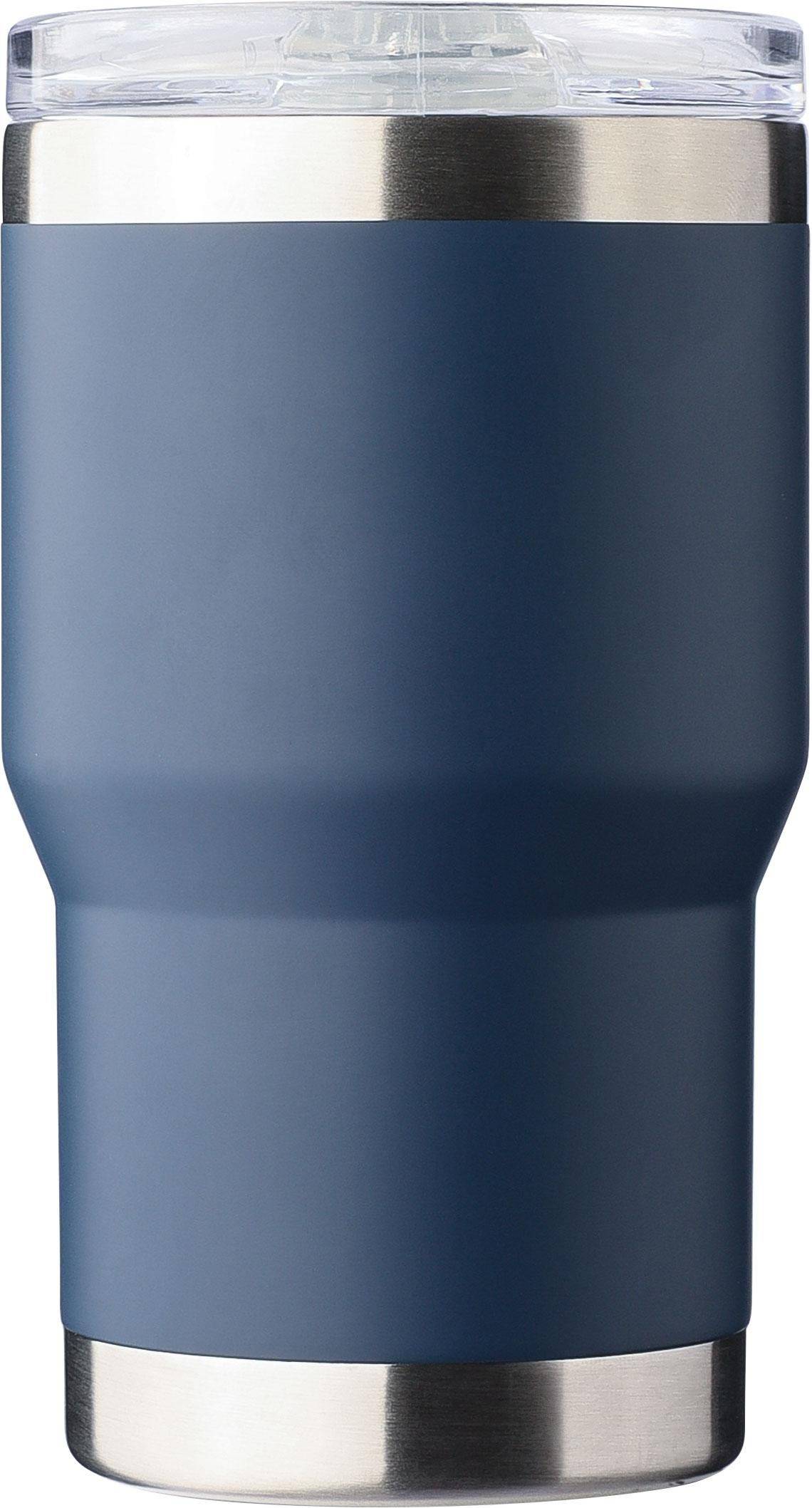 Cestovný hrnček z recyklovanej nehrdzavejúcej ocele s dvojitou stenou (350 ml) Ayen, modrá