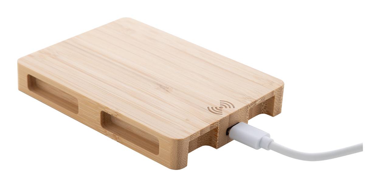 Challet bezdrôtová nabíjačka, hnedá natural