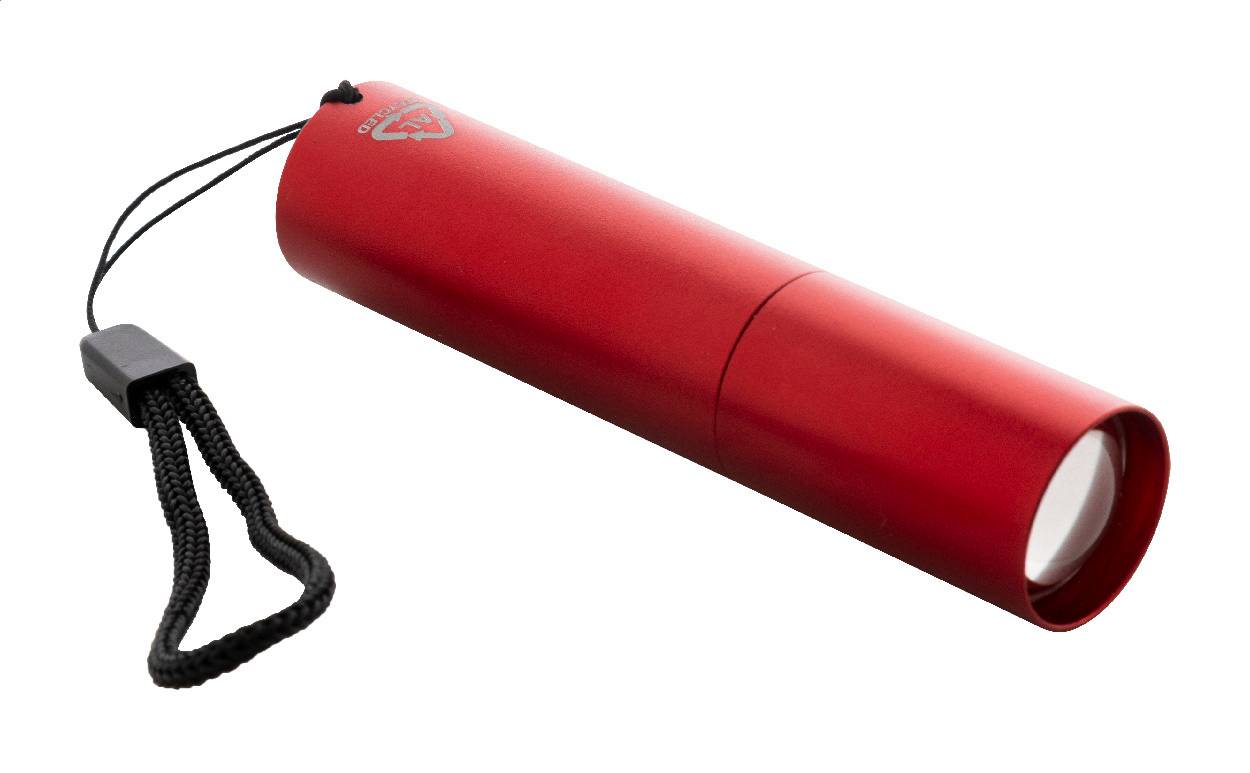 Chargelight Tone dobíjacie svietidlo z recyklovaného hliníka, červená