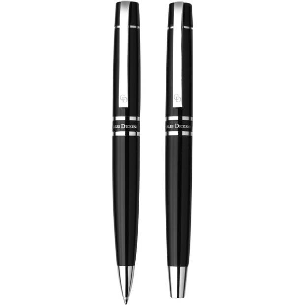 Charles Dickens psací souprava, kuličkové pero a roller v dárkové krabičce, černá Charles Dickens psací souprava, kuličkové pero a roller v dárkové krabičce, černá