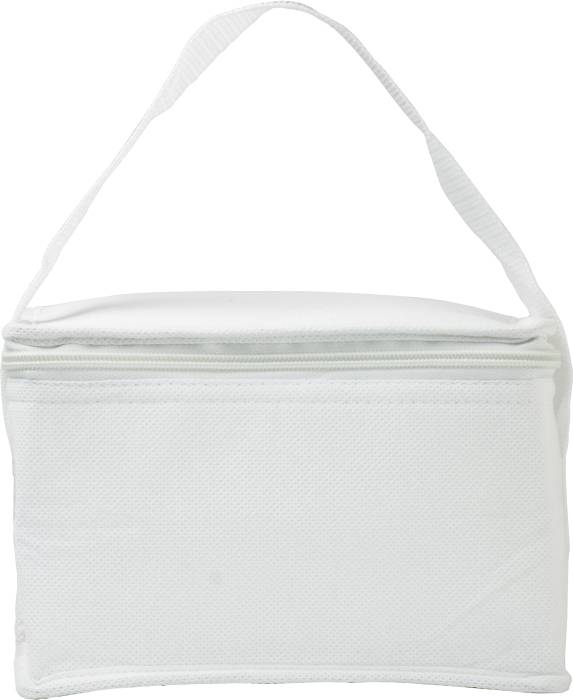 Chladiaca taška na 6 plechovek, netkaná textília, biela