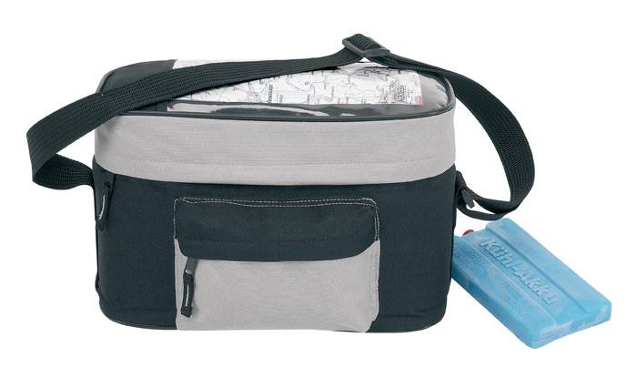 Chladící taška na kolo, polyester, černá / šedá