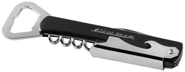 Číšnický nůž s otvírákem na láhve a vývrtkou na víno, černá