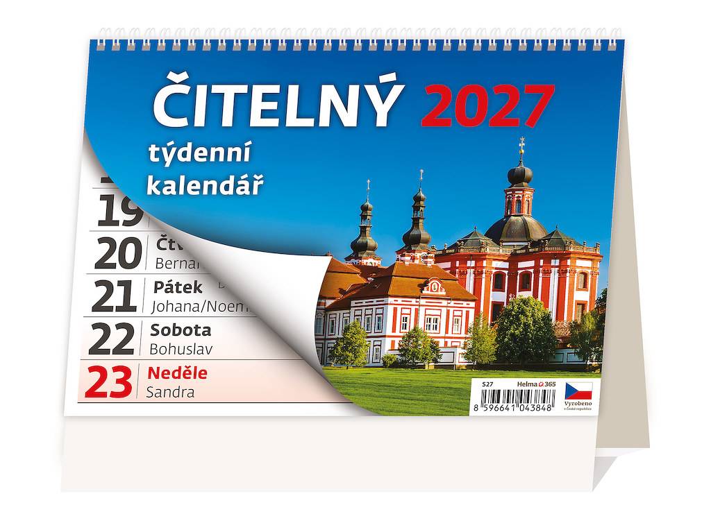 Čitelný týdenní kalendář