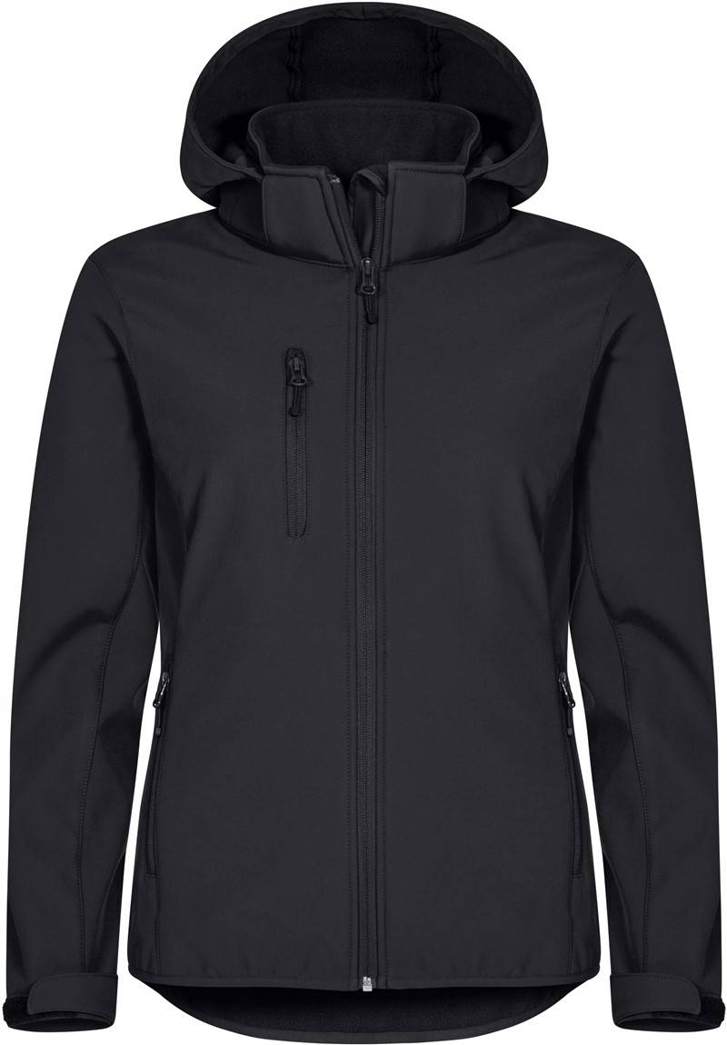 Clique|Classics Softshell Hoody, Dámska 3vrstv.softshell bunda s kapuc., čierna, S