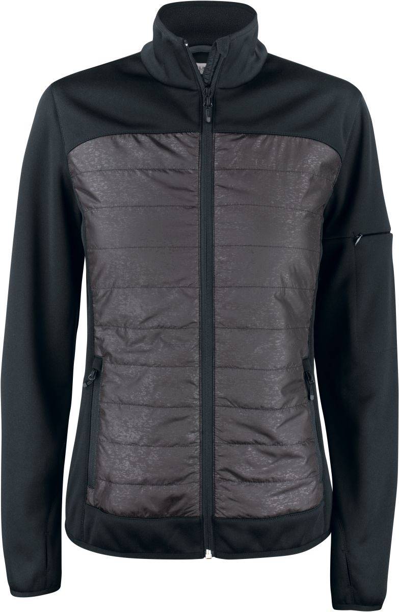Clique|Custer Jacket Women, Dámska reflexná hybrid.bunda, čierna-čierna Reflective, S