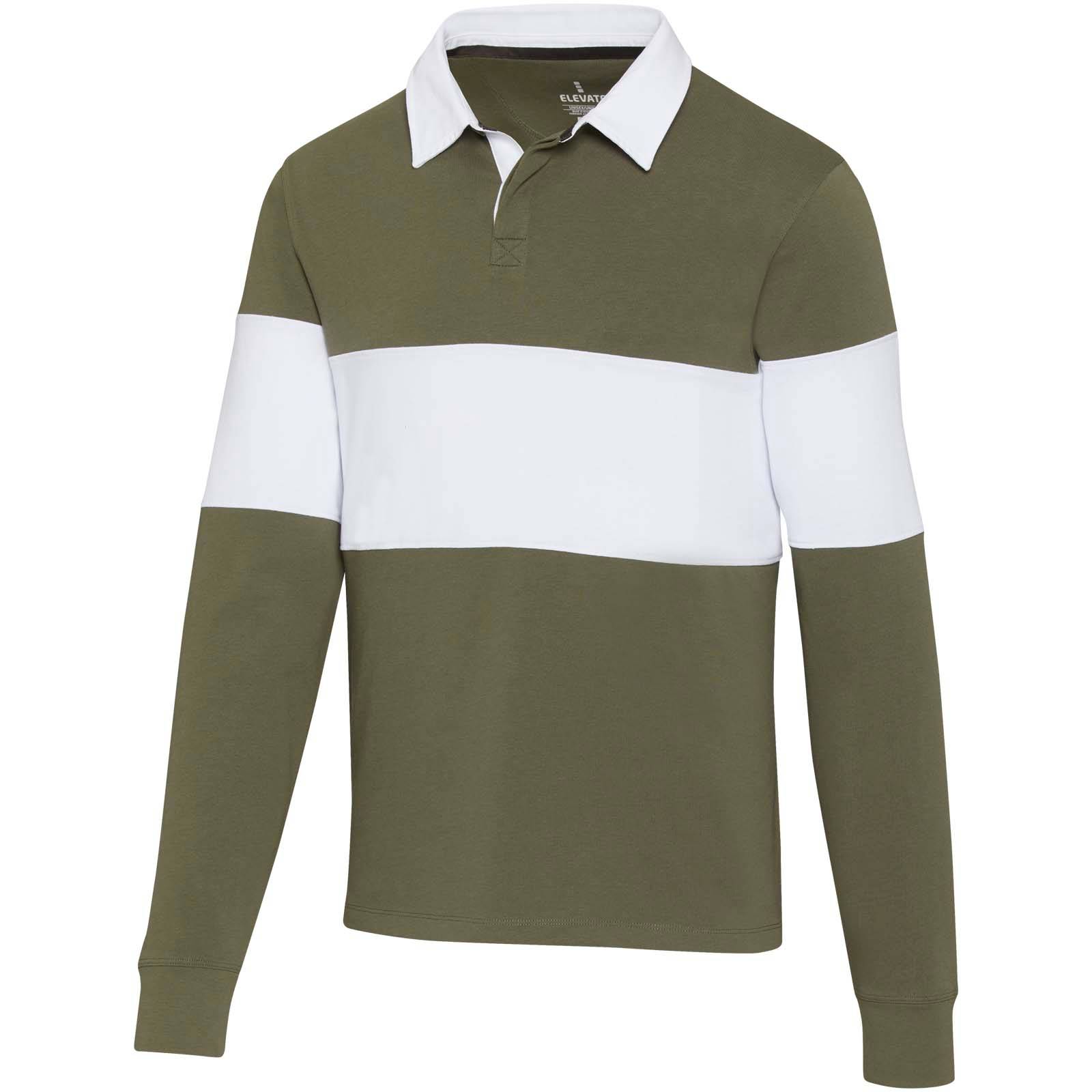 Clyde unisex ragbyová polo mikina, Zelená - Bílá, L