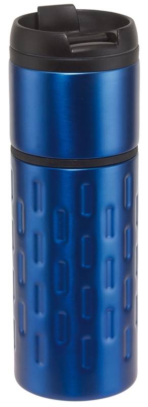 CONNIE nerezový termohrnček, 400 ml, vnútro plast, modrá