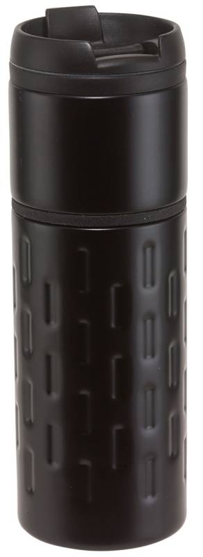 CONNIE nerezový termohrnek, 400 ml, vnitřek plast, černá