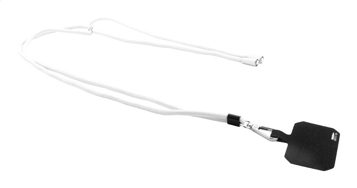 Corphon RPET lanyard na mobil, biela